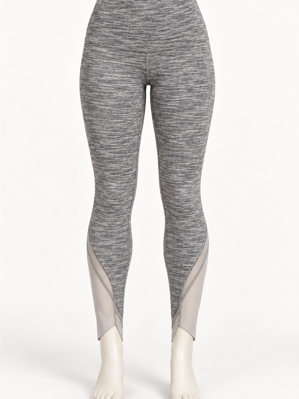 lululemon athletica Heather Gray High-Rise Leggings with Sheer Panels